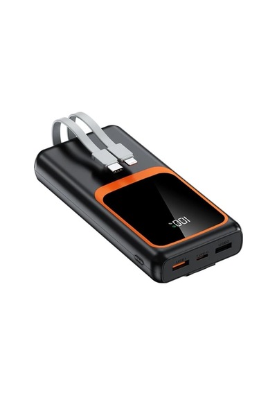 20000 Mh Pd 20w Ve Usb 22.5w Hızlı Şarj Dahili Type C Ve Lightning Kablolu Dünya Standartlarına Uygun Polymer Batar