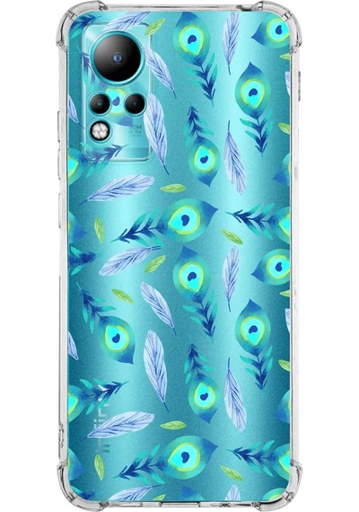 Prinrify İnfinix Note 11 Uyumlu Nazar Boncuğu 3 Baskılı Şeffaf Köşe Korumalı Antişok Kılıf