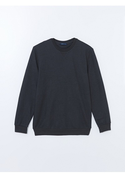 Lcwaıkıkı Classic Antrasit Bisiklet Yaka Uzun Kollu Erkek Sweatshirt