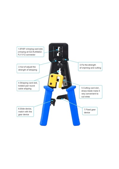 Yeni Nesil Konnektör Pense Ez Rj45 Rj11 Rj12 Lüx Kolay Sıkma Pens