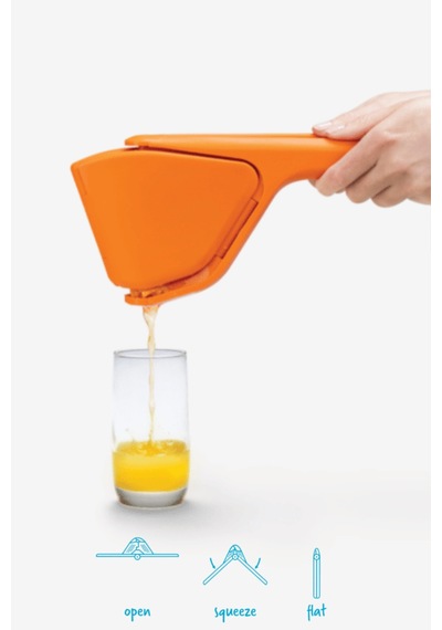 Dreamfarm Fluicer Kolay Sıkmalı Portatif Lime, Limon, Portakal Sıkacağı Turuncu Sıkacak 28 Cm Turuncu
