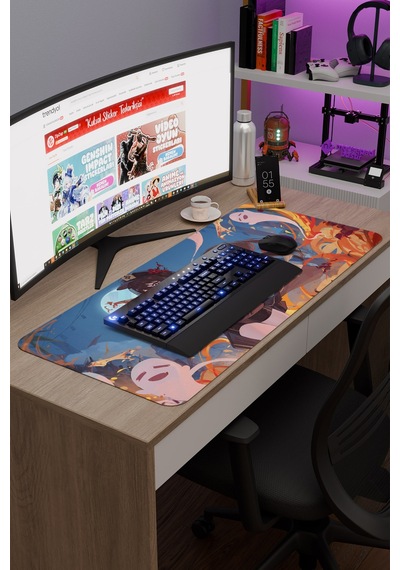 Hu Tao Genshin Impact Anime Gacha V2 - 90x40 Xxl Gaming Mouse Pad Fare Altlığı