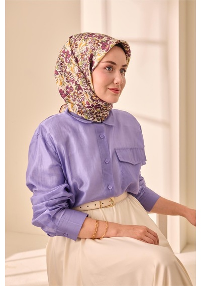 Silk Home Twill İpek Eşarp 11477-10 Ekru, Mürdüm, Gold, Haki, Bej