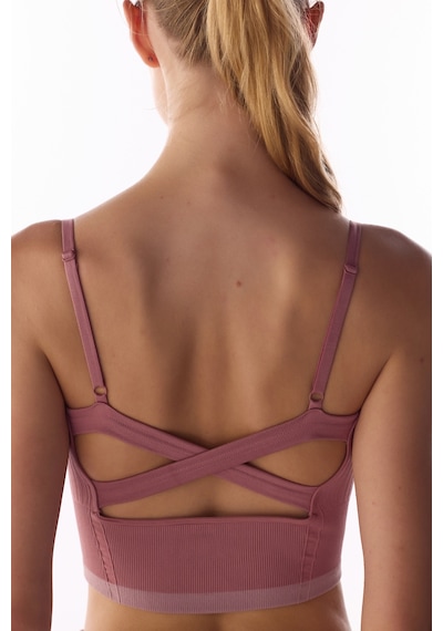 Penti Pembe Çizgili Dikişsiz Seamless Spor Sütyeni