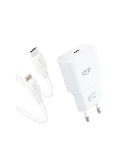 Linktech T447e Strong Eco 12w Type-c Şarj Aleti Ve Type-c To Lightning Kablo Set