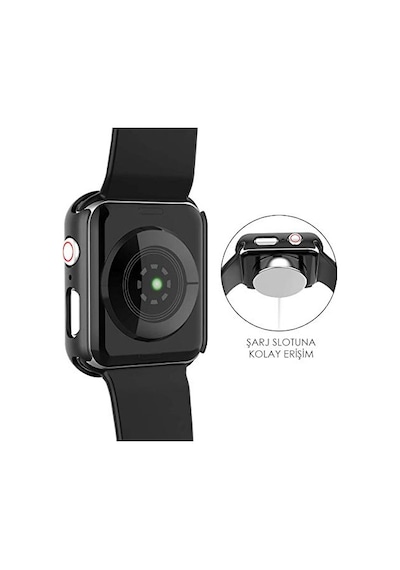 10 42mm Kılıf Premium Slim Watchband Siyah Series 10 42mm İle Uyumlu Kılıf - Siyah