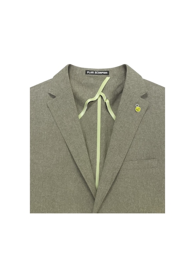 Plus Scorpion Erkek Slim Fit Blazer Ceket Tek Düğmeli Çift Yırtmaçlı Torba Cepli Yarım Astarlı Haki Plus Scorpion Erkek Slim Fit Blazer Ceket Tek Düğmeli Çift Yırtmaçlı Torba Cepli Yarım Astarlı Haki