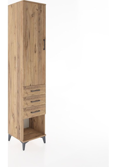 Hyperion Dolap 2 Raflı 3 Çekmeceli Tek Kapaklı 44x44x221 Çam-çam Atlas Çam