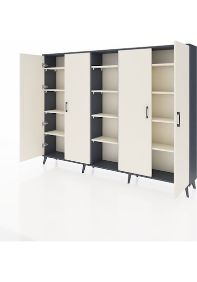 Arges Dolap 12 Raflı 4 Kapaklı 220x30x163 Antrasit-aytaşı Aytası - Antrasıt