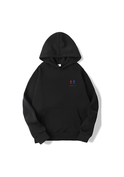 Brz Collection Unisex Oversize Minimal Wake Up. Hoodie Siyah