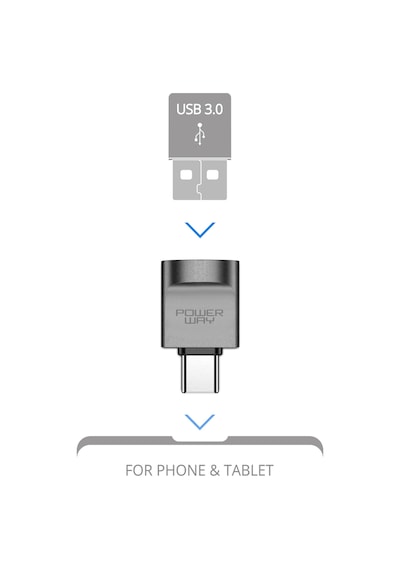 Powerway Type-C to Usb 3.0 OTG Çevirici Dönüştürücü Adaptör