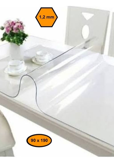 1,2 Mm Pvc Masa Örtüsü, Şeffaf Masa Kaplaması, 90x190