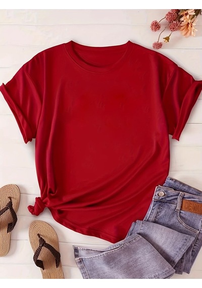 Unisex Van Gogh Yıldızlı Gece Sırt Baskılı Oversize T-shirt Kırmızı
