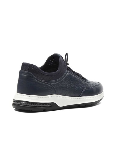 Erkek Lacivert Deri Sneaker