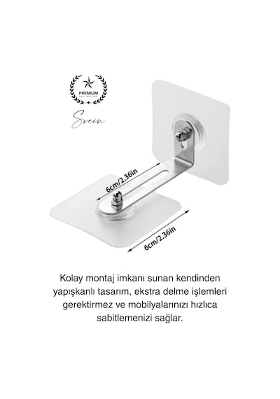4 Adet Kendinden Yapışkanlı Mobilya Sabitleme Seti Delme Gerekmez Dolap Raf Tutucu Deprem Güvenliği Çok Renkli