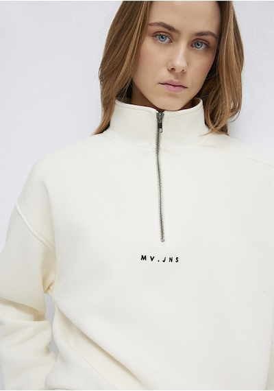 Mavi - Mvjns Nakışlı Yarı Fermuarlı Ekru Sweatshirt 1s10533-89145 Ekru