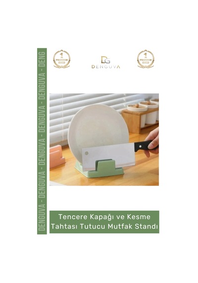Mutfakstandı Tezgah Üstü Tencere Kapağı Organizeri Pratik Şık Modern Tahtası Tutucu Mutfak Standı
