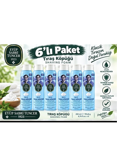 Eyüp Sabri Tuncer Tıraş Köpüğü No:1 - 200 Ml 6lı Paket