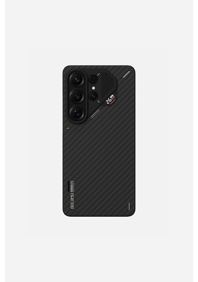 Samsung Uyumlu Galaxy S26 Ultra slim Aramid Fiber Magsafe Destekli Siyah Kılıf A17 Şeffaf