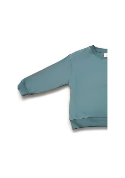 Zekids Erkek Çocuk Cool Rhino Baskılı Pamuklu Sweatshirt-14202 Indigo