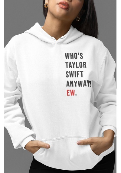 Sevbano Taylor Swift Şarkıcı Sırt Baskılı Unisex Oversize Penye Hoodie beyaz