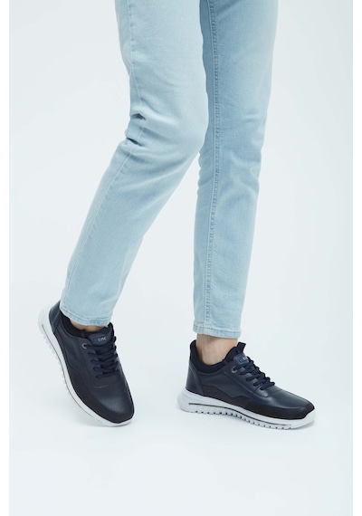 Tamer Tanca Erkek Hakiki Deri Lacivert Sneakers & Spor Ayakkabı 381 17468 Erk Ayk Y23 Lacı Benfıca Lacivert