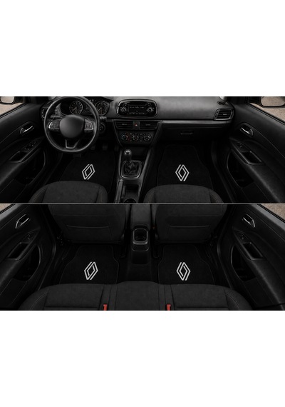Oto Paspas Dekoratif Halı Dot Taban Renault Yazılı