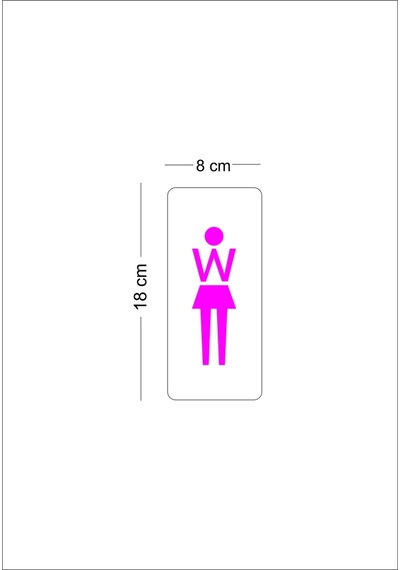 Man Woman Wc Yön Levhası Pembe-mavi