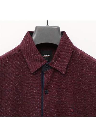 Erkek Şardonsuz Uzun Kol İnce Gömlek - Djg-1003 - Bordo Bordo