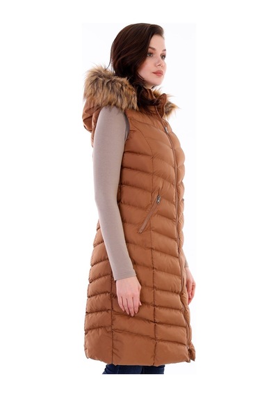 Z6684 Dewberry Bayan Yelek-camel CAMEL