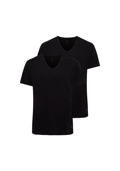 U.S. Polo Assn. U.s Polo Assn. 90001 Erkek Battal 2'li V Yaka T-shirt-siyah Siyah