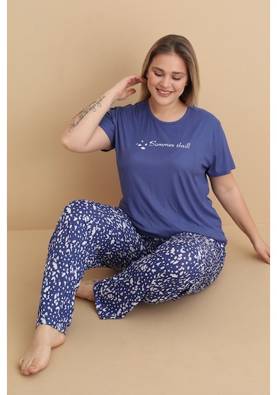 Wordex Mirano 9400 Summer Thrill Kısa Kollu Pegasus Büyük Beden Kadın Pijama Takımı Lacivert Wordex Mirano 9400 Summer Thrill Kısa Kollu Pegasus Büyük Beden Kadın Pijama Takımı Lacivert