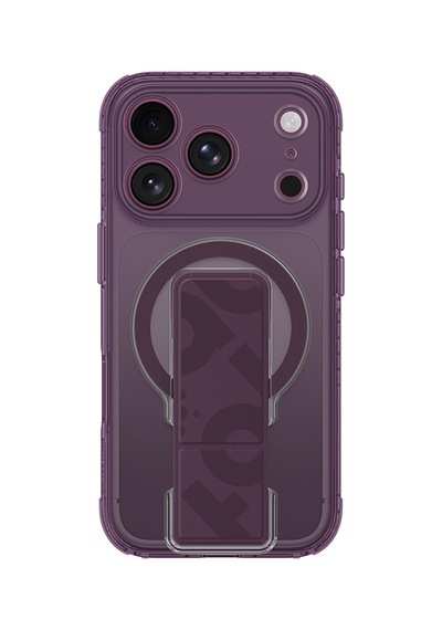 Apple iPhone Uyumlu 18 Pro Kılıf M-safe Şarj Özellikli Standlı Amazingthing Titan Pro Grip Stand Serisi Kapak Mor