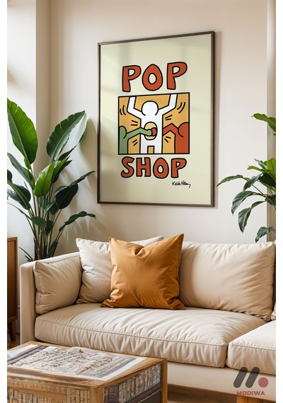 Pop Shop Poster, Siyah Çerçeveli Duvar Tablosu - Renkli Ev Dekorasyonu