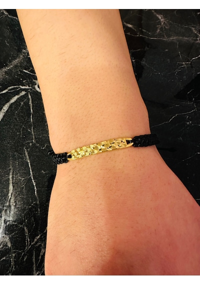 Erkek Bileklik, Gümüş Gold Renk Altın Kaplama Özel Tasarım Erkek