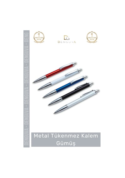 Kalem Gümüş Profesyonel Kurumsal Hediye Prestij Şık Ofis Tasarım Dayanıklı Metal Tükenmez Kalem