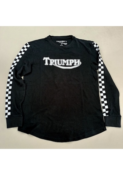 Motosiklet T-shirt TRİUMPH SCRAMBLER BASKI BİSİKLET YAKA UZUN KOL TSHİRT