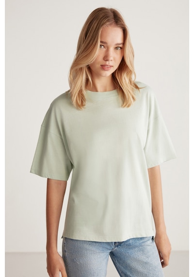 Grımelange Jemmy Kadın Relaxed Kalıp Bisiklet Yaka %100 Pamuk Kısa Kollu Basic Mint Yeşil T-shirt Grımelange Jemmy Kadın Relaxed Kalıp Bisiklet Yaka %100 Pamuk Kısa Kollu Basic Mint Yeşil T-shirt