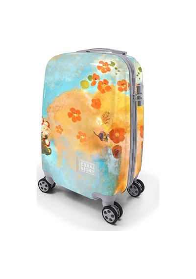 Coral High Renkli Desenli Kabin Boy Valiz 50cm 16537 Sarı