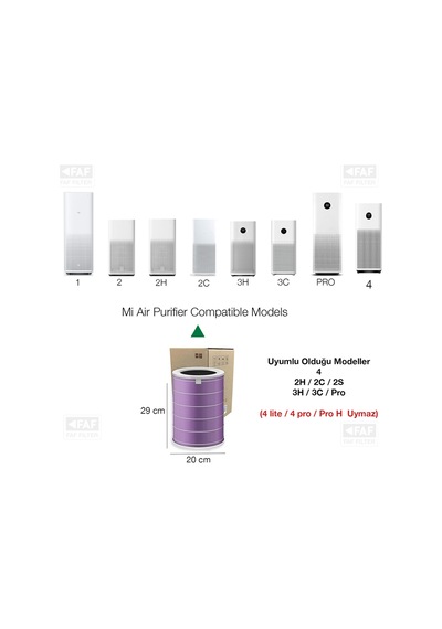 3h Mi Air Purifier 3h Filtre Mor Antibakteriyel