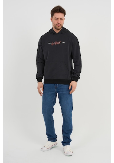 Alexander Gardi Alexandergardı Özel Unisex Baskılı Kapüşonlu Kanguru Cepli Sweatshirt Unx-0017602 Antrasit