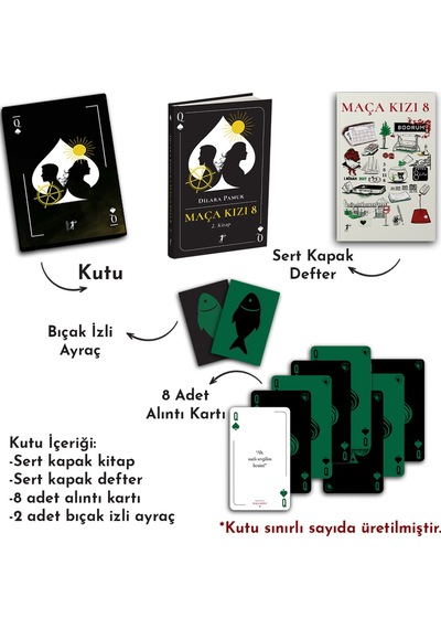 Maça Kızı 8 - 4. Kitap Ciltli + Maça Kızı 8 - 2. Kitap Ciltli - Kutulu Set + Okuma Sticker'ları