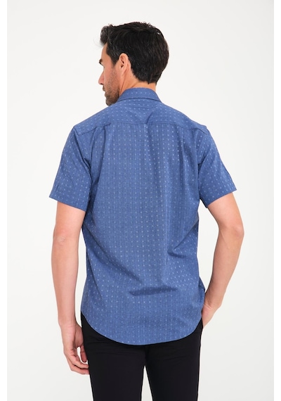 Klasik Kısa Kol Açık Zemin Kutu Desen Keten Cotton Hediye Kutulu Erkek Gömlek Fs-000745 - Koyu Lacivert-1668 Klasik Kısa Kol Açık Zemin Kutu Desen Keten Cotton Hediye Kutulu Erkek Gömlek Fs-000745 - Koyu Lacivert-1668