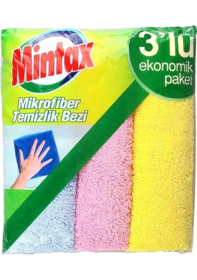 Mintax Mikrofiber Temizlik Bezi 3'lü Açık Bej