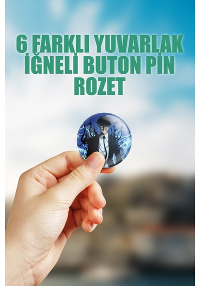 Solo Leveling Çanta Süsü Rozet İğneli Buton Rozet Seti 6 Adet Çok Renkli