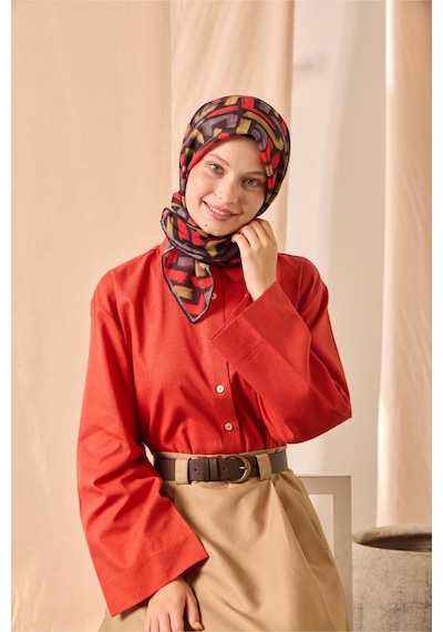 Silk Home Soft Eşarp 73096-03 Siyah, Mercan, Hardal, Eski Lavanta