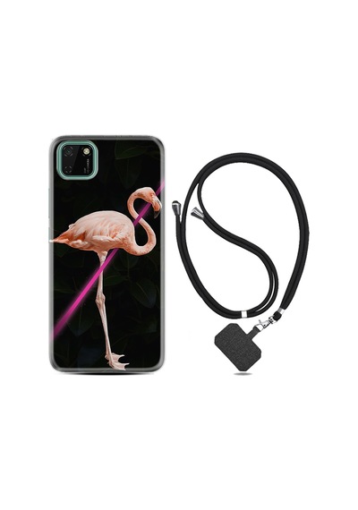 Huawei Y5P Kılıf Boyun Askılı Line Filamingo 1776