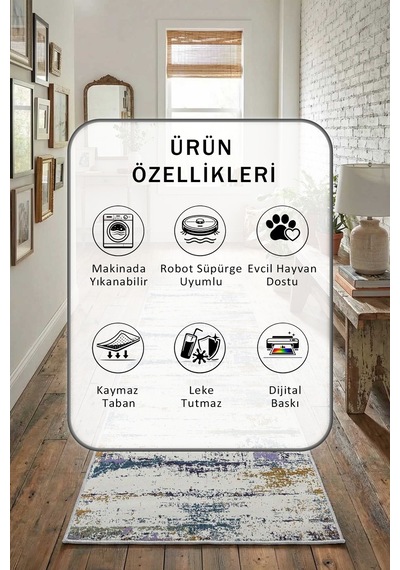 Doka Yıkanabilir Yolluk Açık Gri