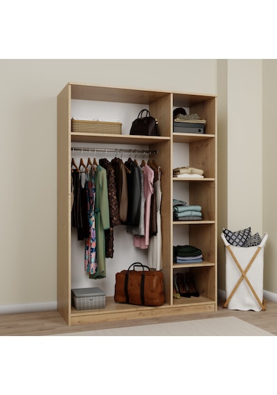 Loren 3 Kapaklı, 6 Raf Bölmeli, Askılıklı Geniş Elbise Dolabı, Gardırop, Safir Meşe 190 135 Safir Meşe Loren 3 Kapaklı, 6 Raf Bölmeli, Askılıklı Geniş Elbise Dolabı, Gardırop, Safir Meşe 190 135 Safir Meşe