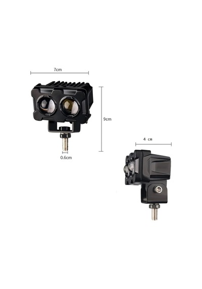 Robot Sis Farı Çift Renk Buz Mavi -beyaz Araç Motosiklet Off Road Led Lamba 50w Metal 1 Adet